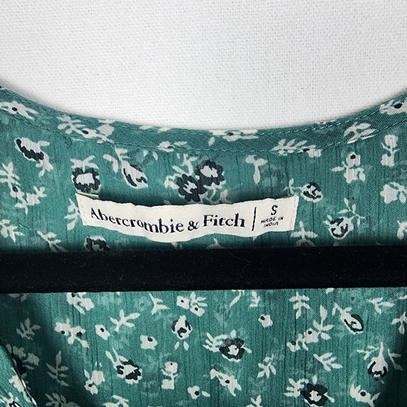 Abercrombie and Fitch Chiffon Green Floral Bodysuit Long Sleeve Women's Small - Picture 5 of 8